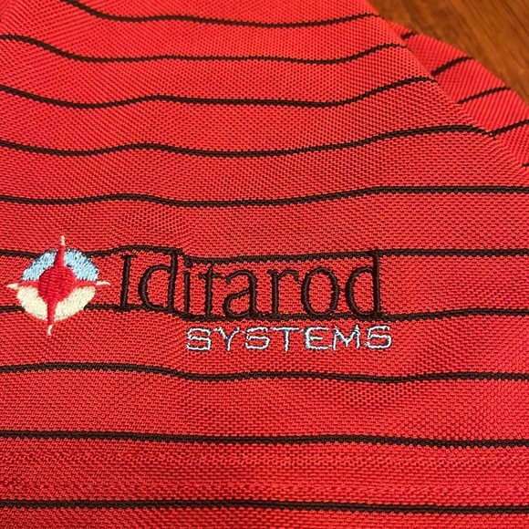 US open oakmont adidas red black stripe polo iditarod systems size XL - Picture 4 of 10
